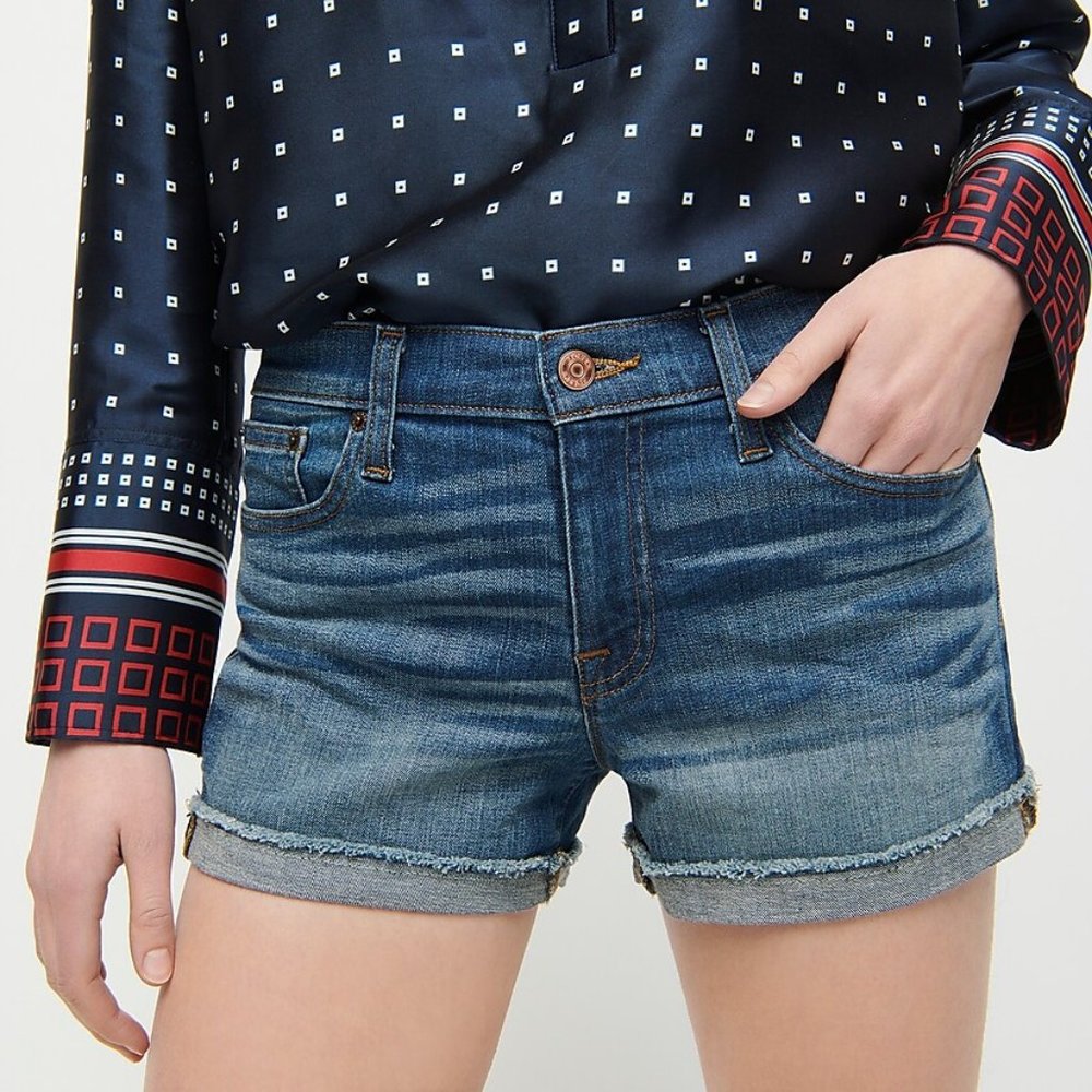 J.Crew Faded Indigo High-Rise Shorts